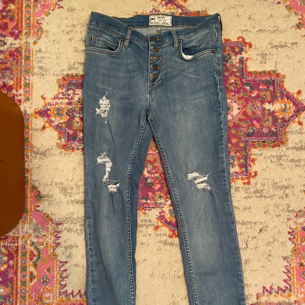 Free People Distressed Skinny Jeans